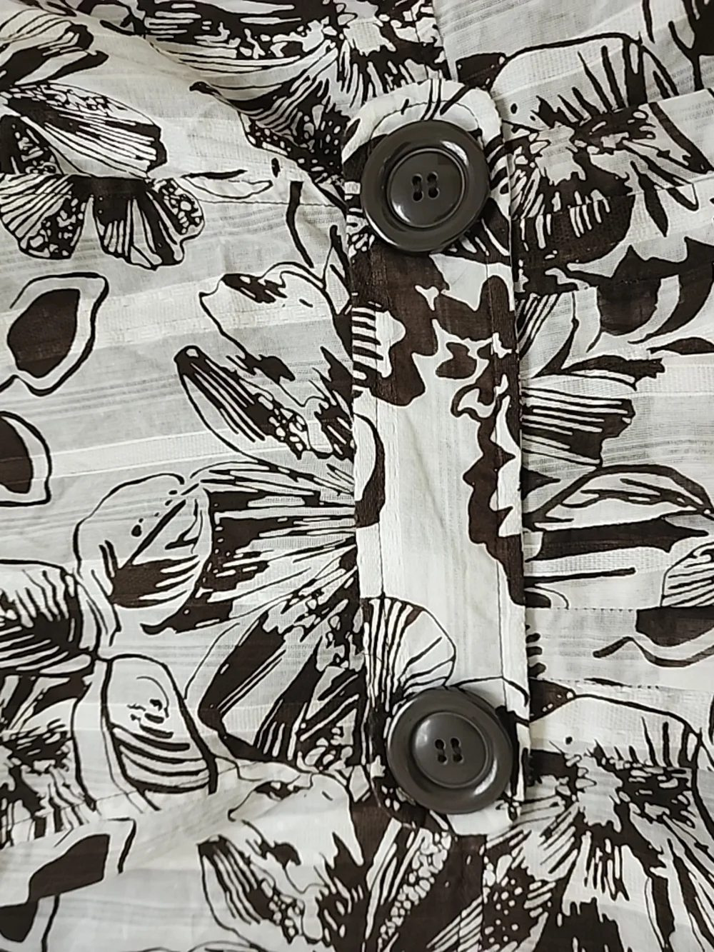 Robbie‎ Bee Dress Womens Size 6 Brown White Floral Sleeveless Pockets Lined
